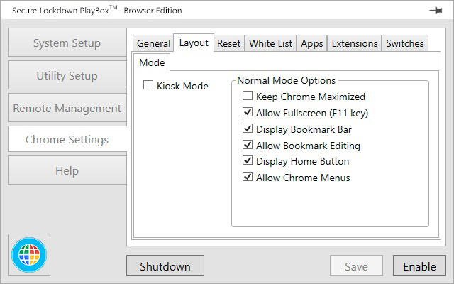 Chrome settings layout